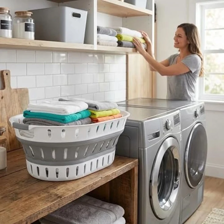 König Design Wäschekorb faltbar Wäschesammler Wäschebox Wäschetonne Organizer, Laundry Baskets Wäschewanne robust, platzsparend, Aufbewahrungskorb – Bild 6