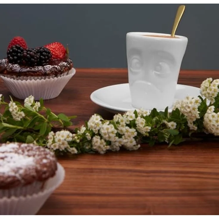 FIFTYEIGHT Espresso Mug mit Henkel 80ml - Verdutzt weiß – Bild 4