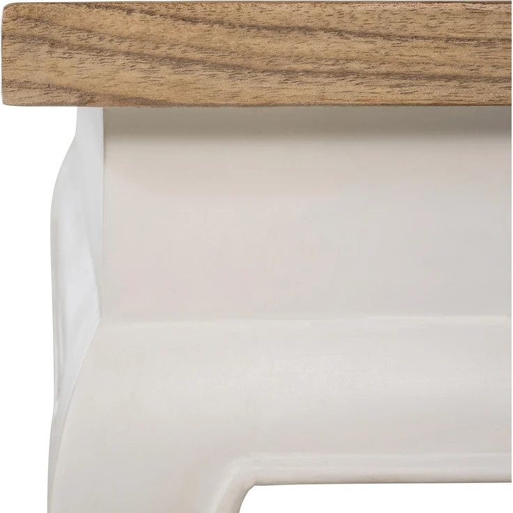 CLP Couchtisch Thordis quadratisch 60 x 60 cm Holz mit 2 Ebenen rustikaler Stil,natura/weiß 60x60 cm – Bild 7