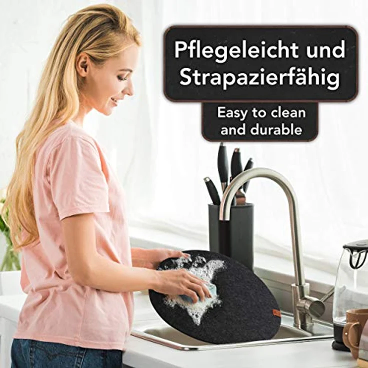 Loco Bird Platzset Tischset aus Filz, 6er Set Rechteckig, 38 cm Telleruntersetzer, (Tischset), abwischbare Tischuntersetzer Platzdeckchen – Bild 6