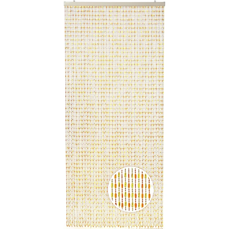 Kobolo Türvorhang Dekovorhang ORANGE Kunststoff orange und gelb (1 St), Ösen – Bild 9