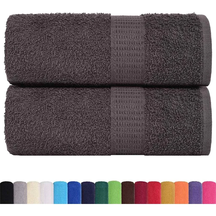 vidaXL Waschtücher FROGN 2 Stk. Anthrazit 30x30 cm 360 g/m² 136673 – Bild 2
