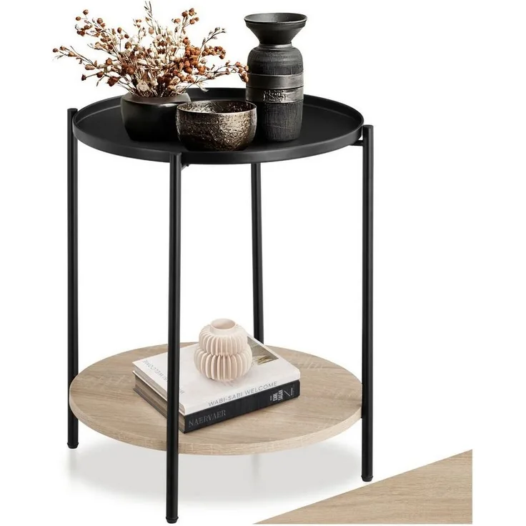 tectake Beistelltisch Sunderland (1-St, 1 tlg), Trendiger Beistelltisch im luftig-leichten Industrial Style