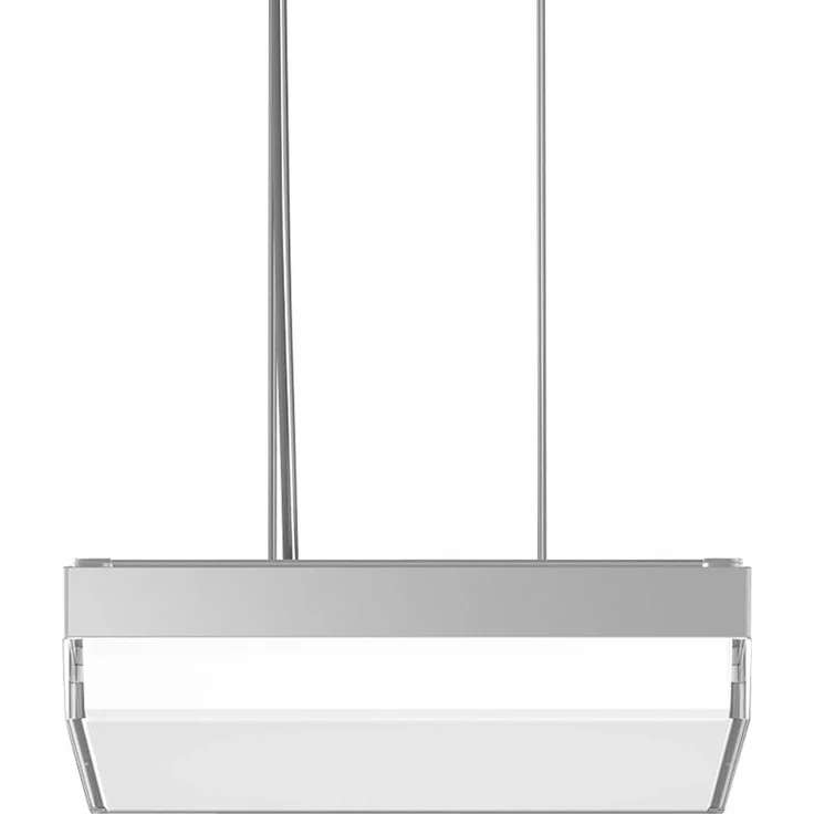 RZB Flat Slim+ P DALI, quadratische LED-Pendelleuchte 22W, silber/Glanz, zweistufig einstellbar, 30x30cm