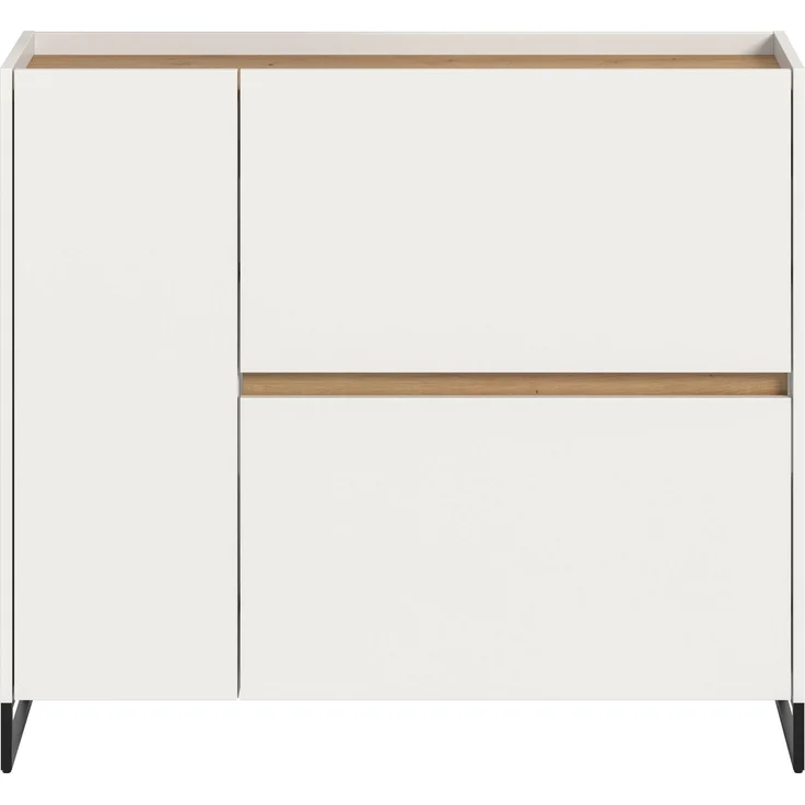 Schuhkommode B/H/T: 97x110x32 cm in weiß Nachbildung und Artisan Oak Nachbildung – Bild 2
