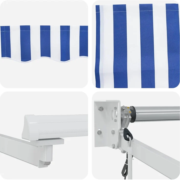 vidaXL Elektrische ausziehbare Markise Blau und Weiß 3x2,5 m 3419588 – Bild 6