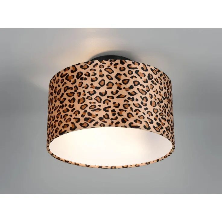 LED Deckenleuchte mit Stoffschirm Leopardenmuster, Ø 30cm – Bild 3