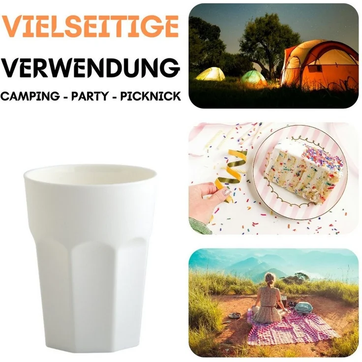 Engelland Becher Kunststoffbecher in modernen Pastellfarben, Mehrweg, 10-tlg, Kunststoff, spülmaschinengeeignet, bruchfest, wiederverwendbar, 250 ml, 0,25 Liter – Bild 2