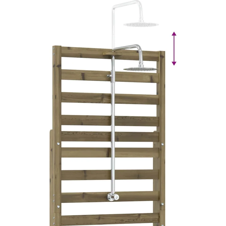 vidaXL Gartendusche 225 cm Imprägniertes Kiefernholz und Edelstahl 886351 – Bild 9