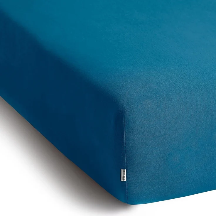 DecoKing Spannbettlaken 120x200 140x200 cm 100% gekämmte Baumwolle Blau Spannbetttücher Jersey Boxspringbett Amber 120x200 140x200 – Bild 3