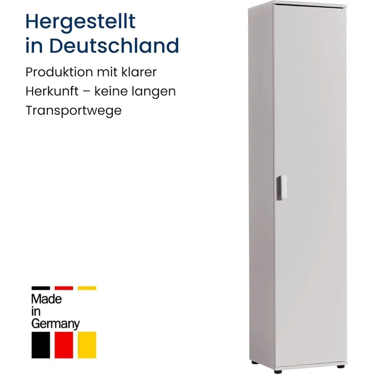 Home Collective Mehrzweckschrank Schmaler Schrank 40 cm breit mit 1 Tür & 4 Einlegeböden (Universalschrank Haushaltsschrank für Haushalt, Flur, Büro oder Schlafzimmer) 40x35x184 cm (BxTxH), Kaschmir – Bild 5