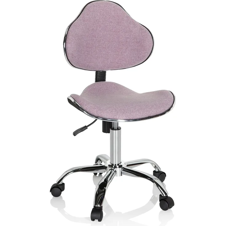 hjh OFFICE Kinder Schreibtischstuhl KIDDY GTI-3 Stoff Rosa Kinderbürostuhl Drehstuhl ergonomisch, mitwachsend, 634131
