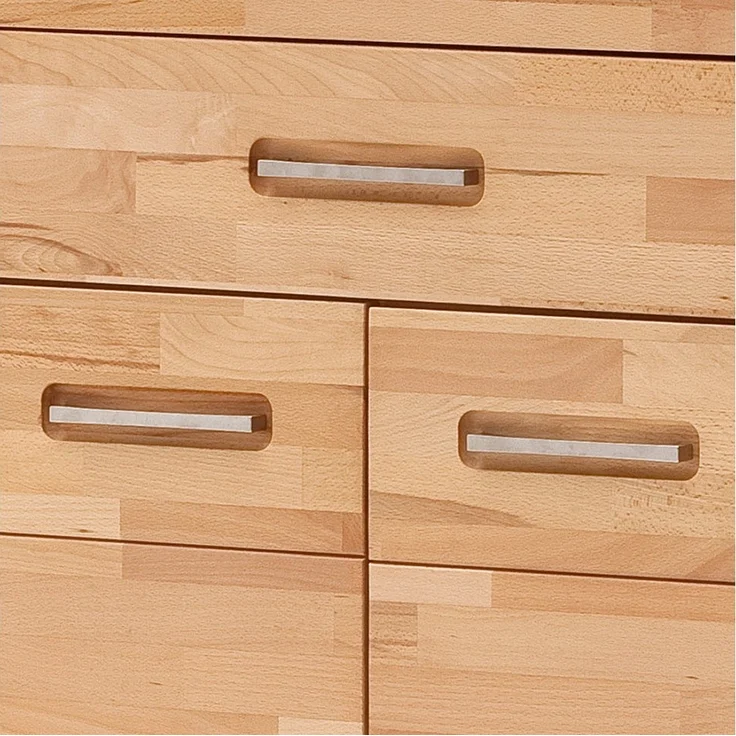 Lomadox Highboard FOSSANO-06, inkl. LED-Beleuchtung, Kernbuche massiv geölt, keilverzinkt, Echtholz – Bild 2