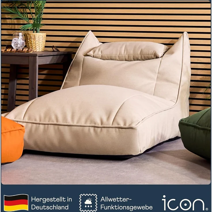 icon Sitzsack Liege aus Olefin „Nova“, mit Füllung, XXL, Made in Germany, für Erwachsene & Kinder, wetterfest – Bild 5