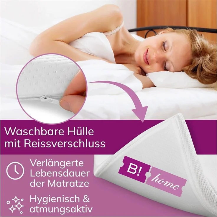 Matratzentopper Memory Foam 90x200x4 cm - Material Füllung: Viskoschaum, Höhe (cm): 4, Größe (cm): 90x200 – Bild 2