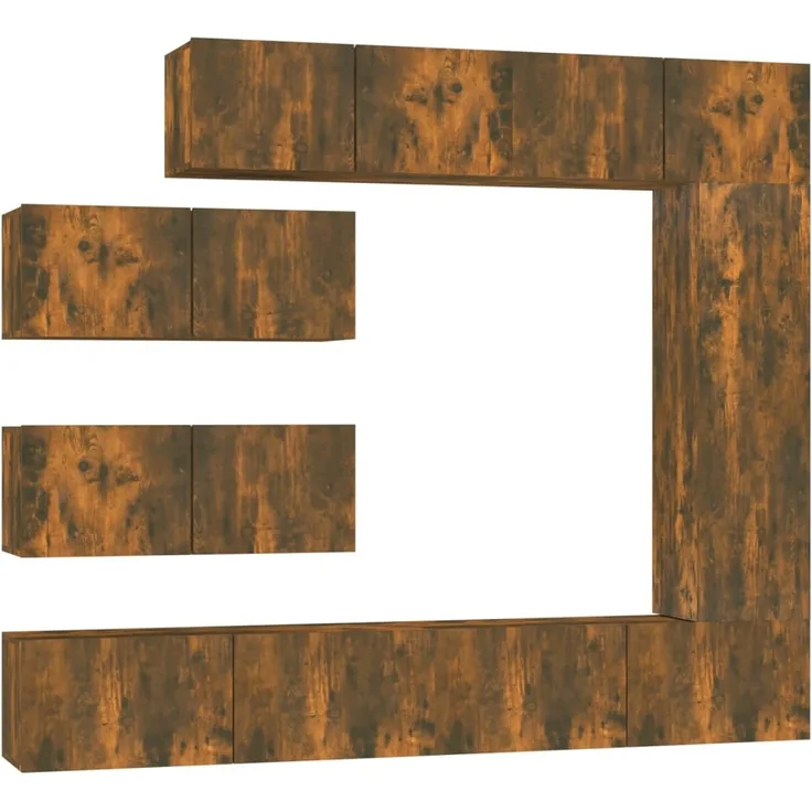 vidaXL 7-tlg. TV-Schrank-Set Räuchereiche Holzwerkstoff 3114563