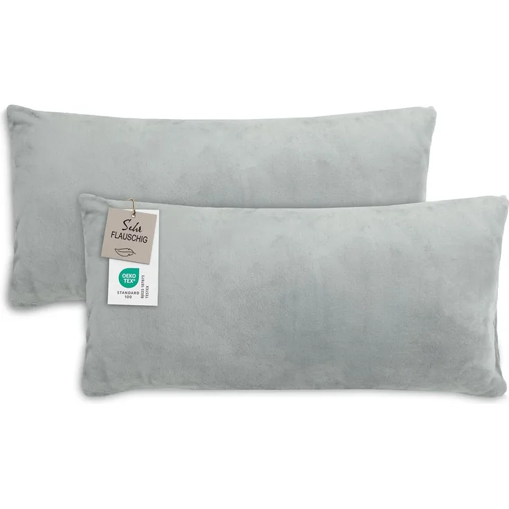 ZOLLNER Kissenbezug, (2 Stück), 40 x 80 cm, 100% Polyester, vom Hotelwäschespezalisten