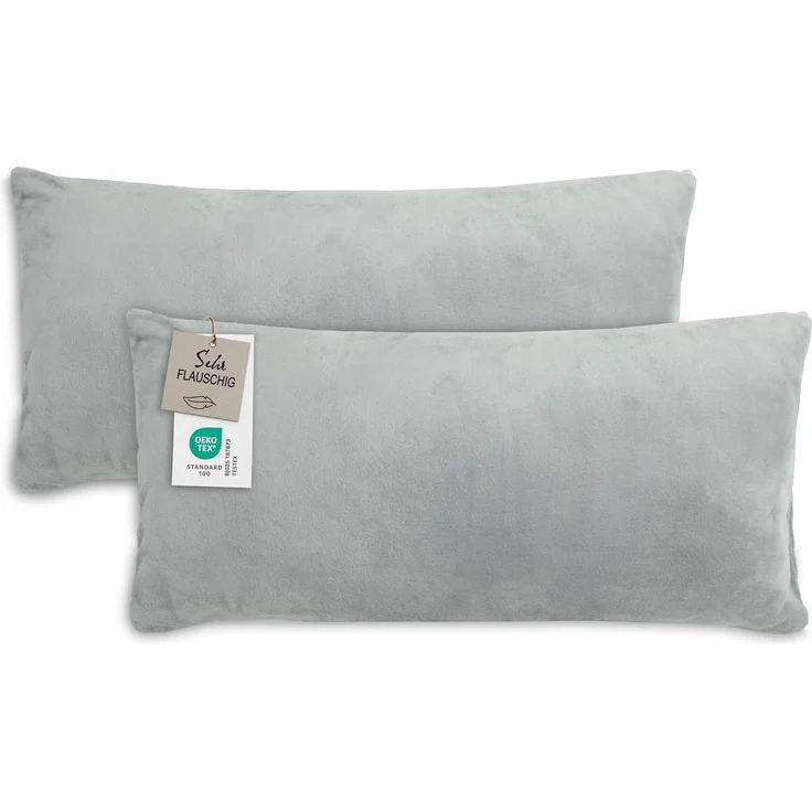 ZOLLNER Kissenbezug, (2 Stück), 40 x 80 cm, 100% Polyester, vom Hotelwäschespezalisten – Bild 1