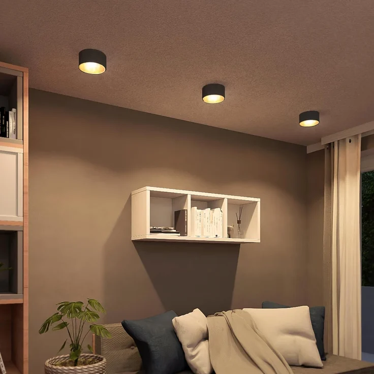 SSC-LUXon Aufbauleuchte OLINO Deckenlampe Spot Aufbauleuchte schwarz warmweiß GX53 Fassung – Bild 3