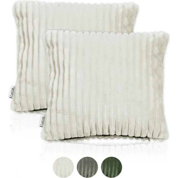 Lycce Dekokissen Kissenbezug Deluxe aus extra breitem, flauschigem Cordstoff 50x50 cm – Bild 5