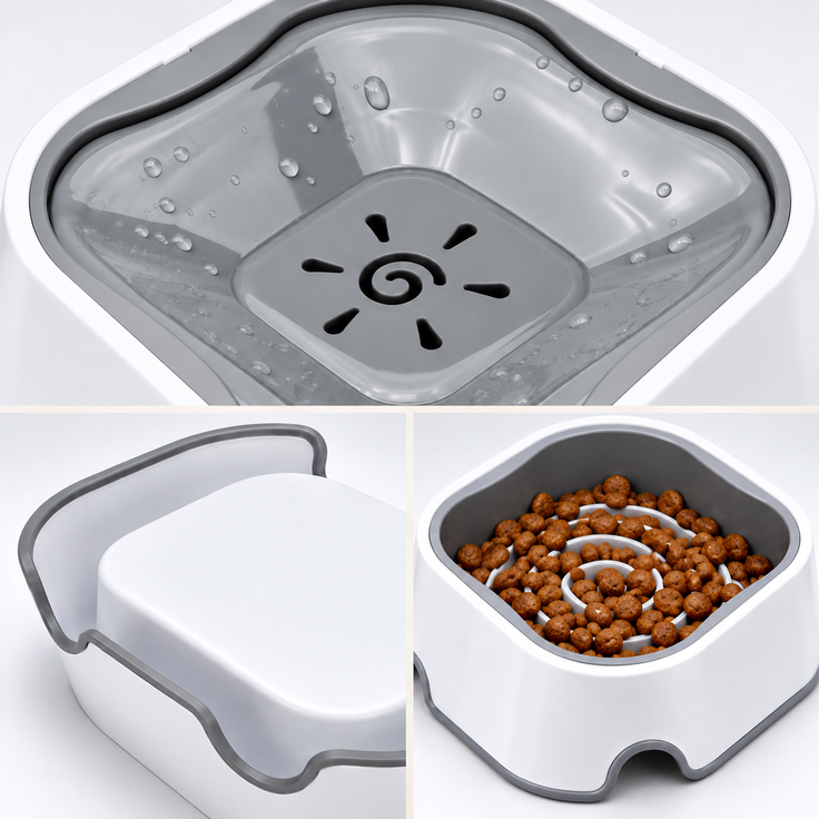belviona 2-in-1 Anti-Schlabber-Napf, Wassernapf & Anti-Schling-Napf für Hunde und Katzen, rutschfest, 1 L – Bild 4