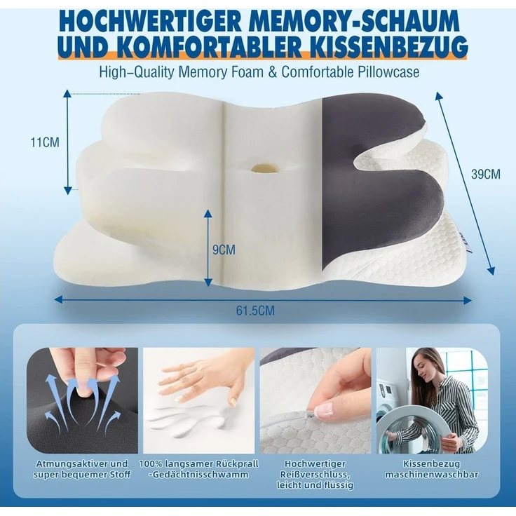 Esun Kissenbezug Kissenbezug für IDEA Nackenkissen Kissen mit Kühl- und Wärmeeffekt, Kopfkissenbezüge nur für IDEA-Kissen – Bild 2