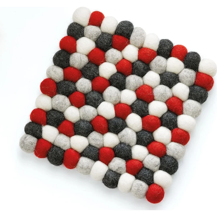 Untersetzer LANA ROSSO quadratisch, schafwolle