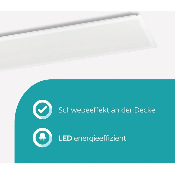 EGLO LED Deckenleuchte Bottazzo, Deckenlampe mit Fernbedienung, Panel ultraflach mit Backlight, Bürolampe dimmbar aus Metall und Kunststoff in Weiß, warmweiß - kaltweiß, RGB, 100x25 cm – Bild 2