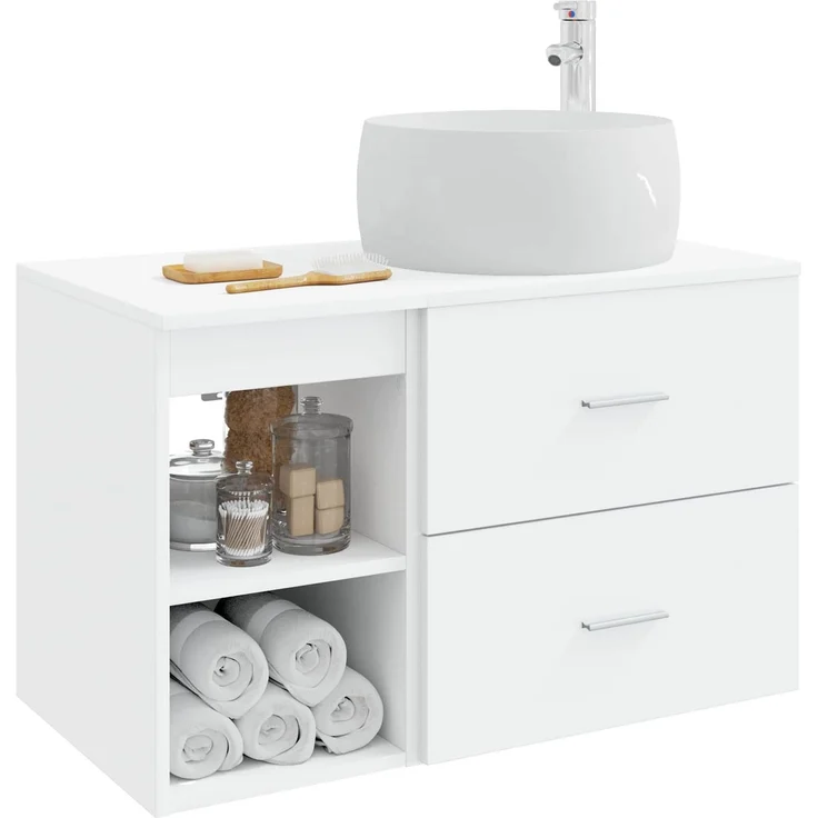 vidaXL Wandmontiertes Badezimmermöbel-Set 2 stk. Weiß 3403920 – Bild 3