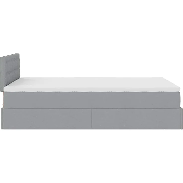 vidaXL Ottoman-Bett mit Matratze Hellgrau 120x200 cm Stoff 3311615 – Bild 9