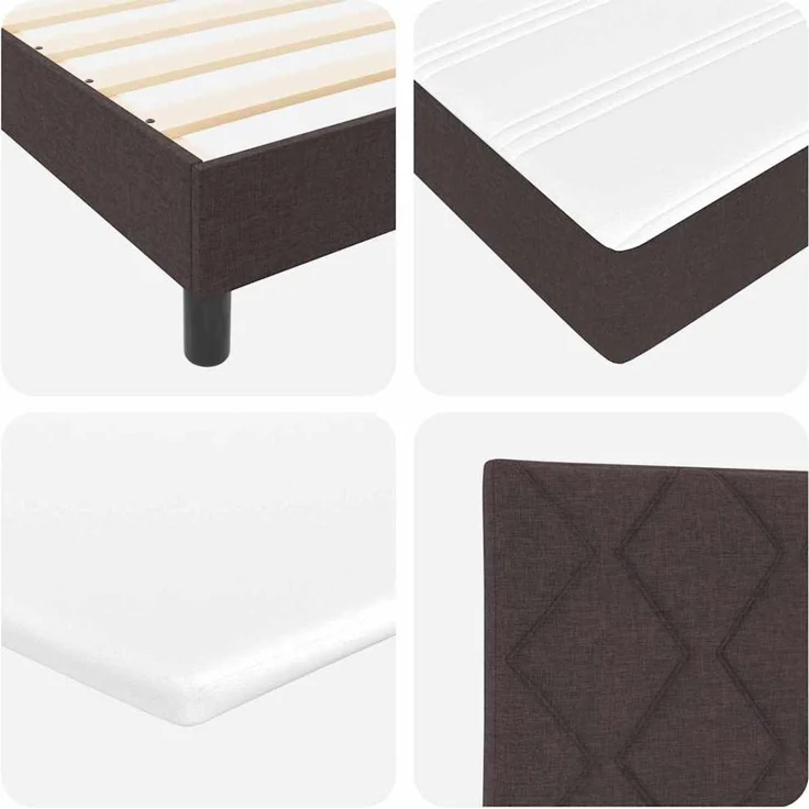 vidaXL Boxspringbett mit Kopfteil Dunkelbraun 90 x 200 cm Stoff 3340069 – Bild 9