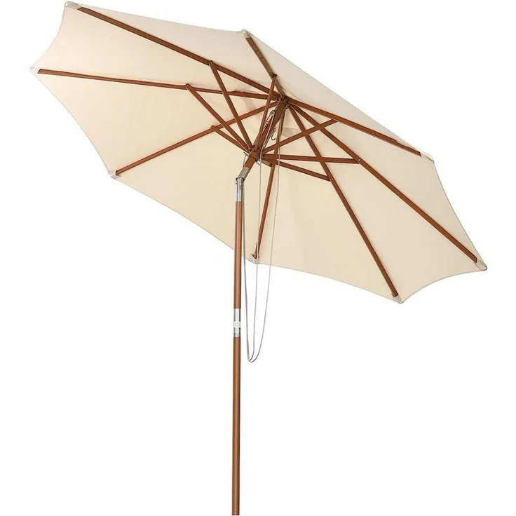 KOMFOTTEU Sonnenschirm Gartenschirm 270cm, um 30° knickbar,mit 8 Rippen