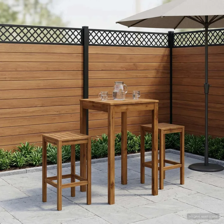 vidaXL Gartenbar-Tisch LAREN Natur 60 x 60,5 x 105 cm 901255