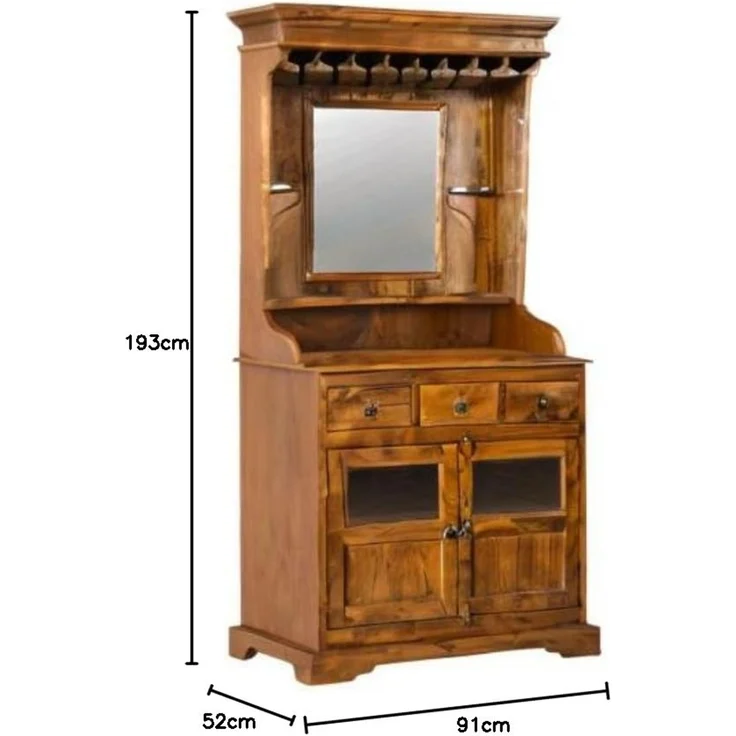 Bar Akazie 97x52x193 honig lackiert OXFORD #0443 – Bild 3