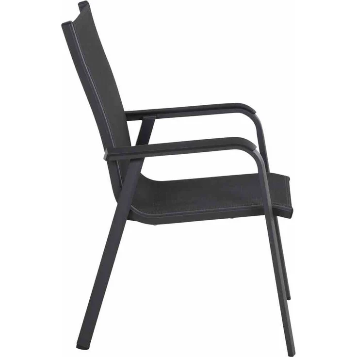 Siena Garden Tesoro Stapelsessel Alu Textilbezug silber schwarz – Bild 5