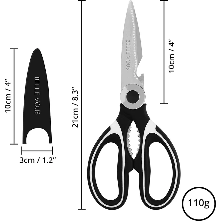 Belle Vous Geflügelschere Metall Küchenschere Set (2er-Pack) - 21cm, (2-tlg) – Bild 2