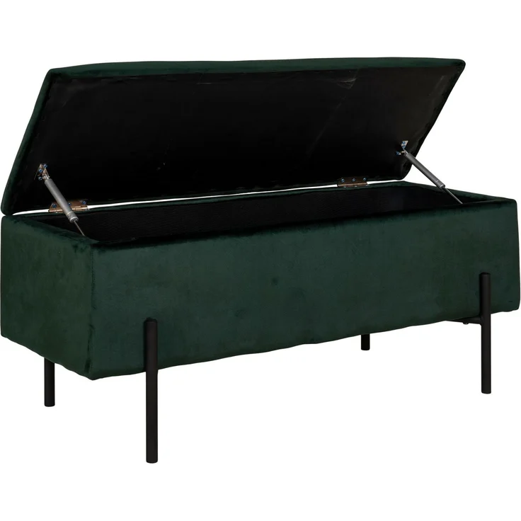 House Nordic Bank mit Stauraum, Velours, grün, 95x36,5x43 cm, HN1206 – Bild 3