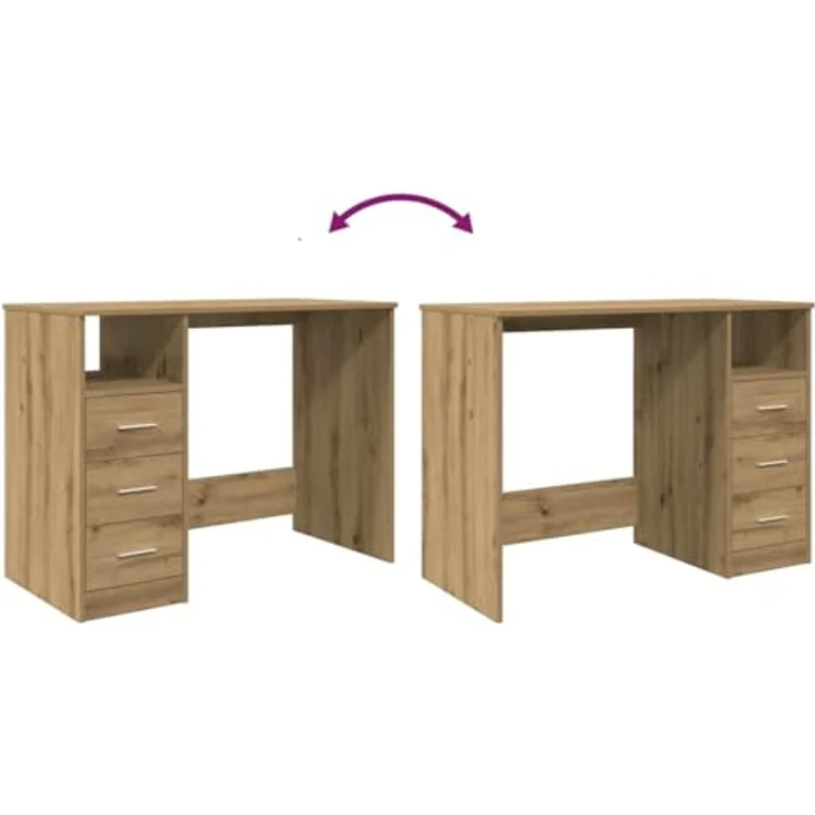 vidaXL Schreibtisch Artisan-Eiche 102x50x76 cm Holzwerkstoff 855853 – Bild 5