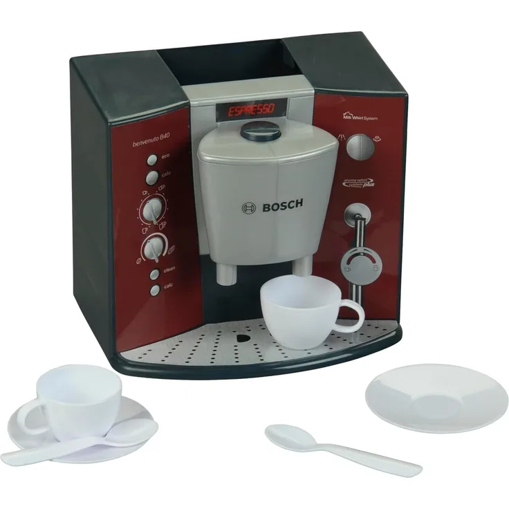 Theo Klein 9569 Bosch Kaffeemaschine mit Sound I Batteriebetriebene Espressomaschine mit realistischen Geräuschen I Maße: 14,5 x 19,5 x 17 cm I Spielzeug für Kinder ab 3 Jahren