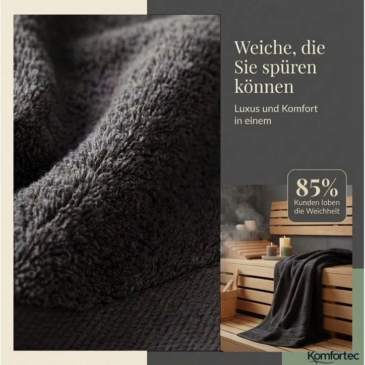 Komfortec Handtuch Set aus 100% Baumwolle, 4 Handtücher 50x100 cm und 4 Badetücher 70x140 cm, Frottee (Packung, 8-St), Duschtücher & Badehandtuch, Weich, Towel, Groß