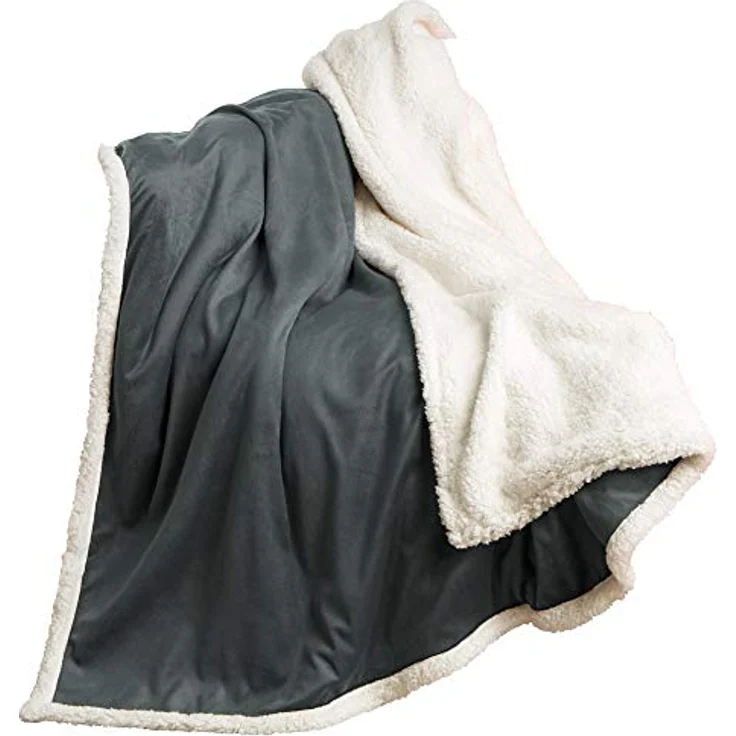 Wohndecke Arctic Kuscheldecke Sofadecke warm Nicki Felloptik 150x200cm grau, aqua-textil, bügelfrei,flauschig,kuschelweich,mollig warm,warm,effektvoll – Bild 3