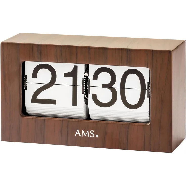AMS Tischuhr T1177 Quarzuhr, Büro, Wohnzimmer, Esszimmer, Holzoptik