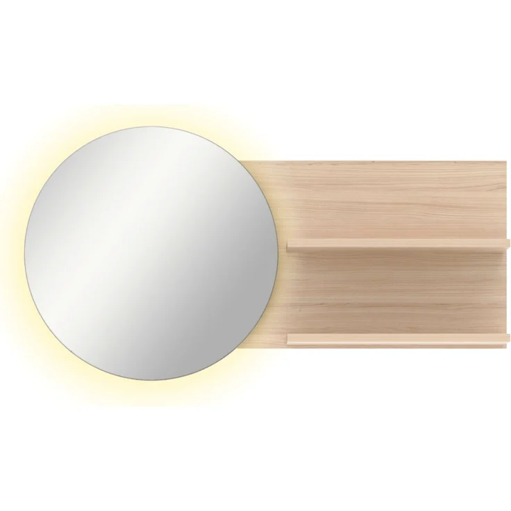 XORA 'PISA' Spiegel mit Paneel, Holznachbildung Eiche, 133 x 70 x 17 cm, mit LED-Beleuchtung – Bild 2