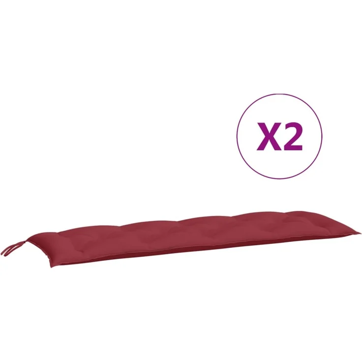 vidaXL Gartenbank-Auflagen 2 Stk. Weinrot 150x50x7 cm Oxford-Gewebe 361706 – Bild 4