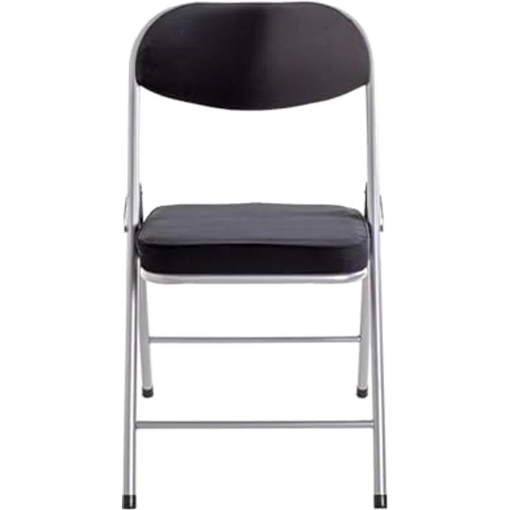 HAKU Möbel Klappstuhl 4er Set alu, schwarz, Metall, Samtgewebe - Maße: B 46 cm x H 80 cm x T 53 cm, Style: Modern – Bild 3
