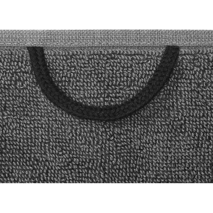 BVB Badetuch BVB Badetuch grau/schwarz 70x180 cm, Bio-Baumwolle (schwarzes BVB-Emblem, 1-St), BVB Badetuch mit Schlaufe – Bild 5