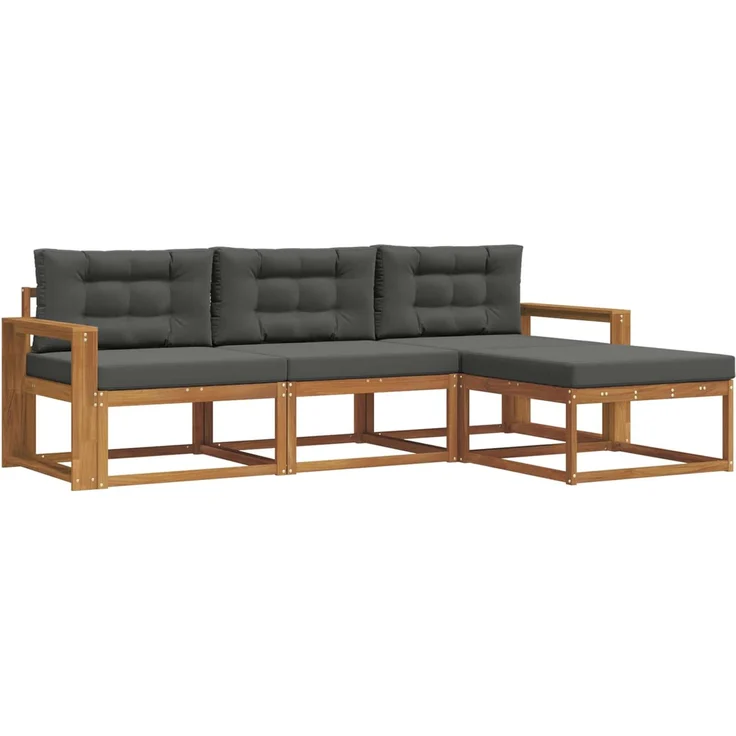 vidaXL Outdoor-Sofagarnitur 4 stk. 4-Sitzer Natur und Anthrazit 3367410 – Bild 2