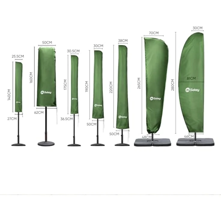 Sekey Schutzhülle für Ampelschirm / Sonnenschirm, Abdeckhauben für Sonnenschirm | 265×48/70 cm – 100% Wasserdichter Polyester, UV-Beständig – Bild 7