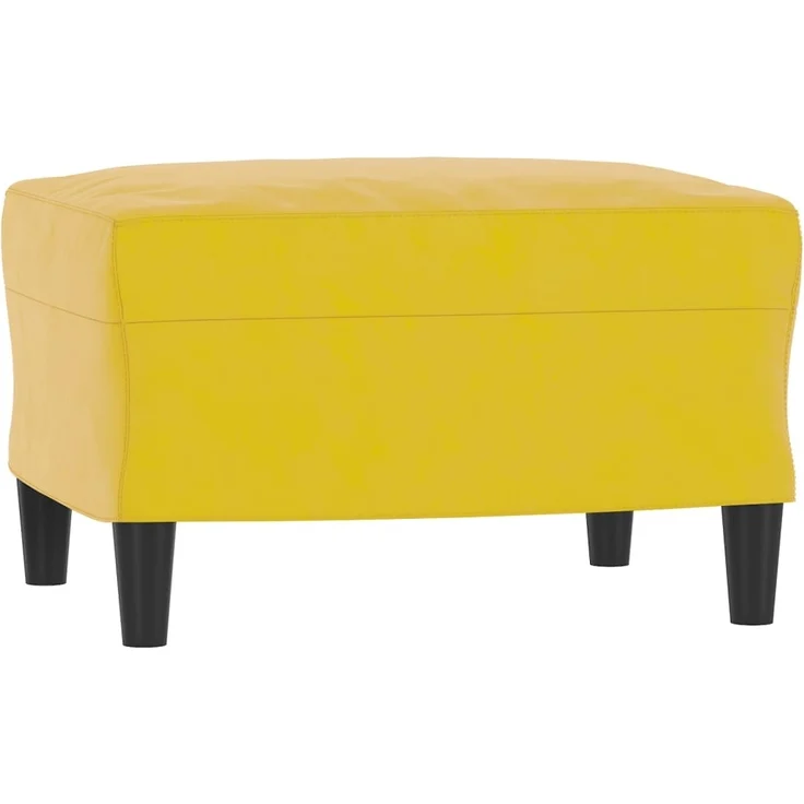 vidaXL Sessel mit Hocker Gelb 60 cm Samt 3201051 – Bild 4