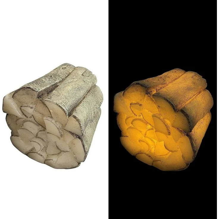Online-Fuchs LED Dekoobjekt in Kaminholz-Optik mit LED Beleuchtung, Deko für Kaminumrandung, LED fest integriert, warmweiß, Maße ca. 19,5 x 19,5 x 18 cm – Bild 1